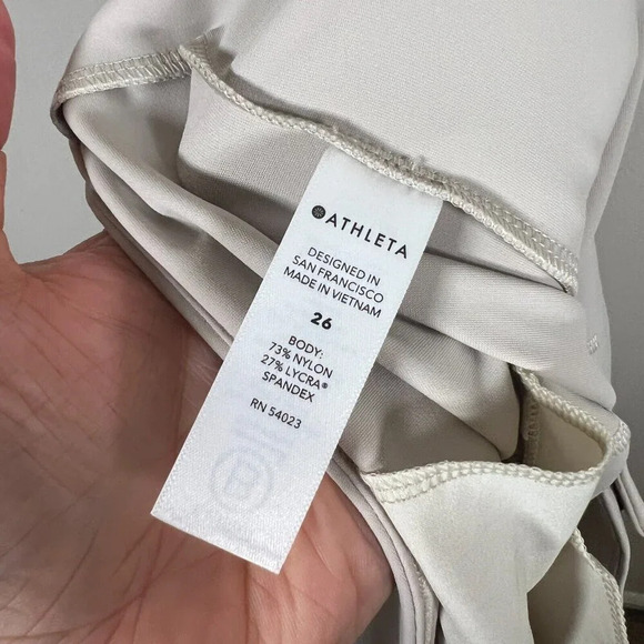 Athleta Stellar Straight Crop Pants Size 26 Travel Work Athleisure Neutral - Picture 12 of 13